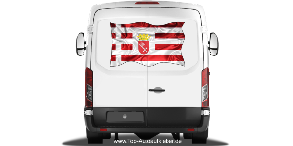 Autoaufkleber Flagge von Bremen auf Heck von Wohnmobil oder Caravan