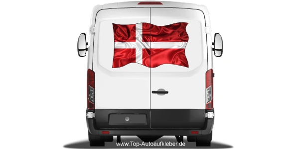 Autoaufkleber Flagge von Dänemark auf Heck von Wohnmobil oder Caravan