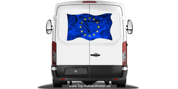 Autoaufkleber Flagge von Europa auf Heck von Wohnmobil oder Caravan