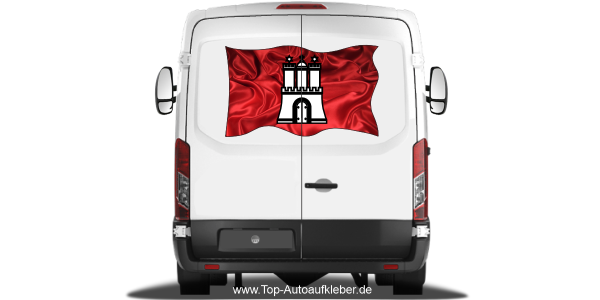 Preview: Autoaufkleber Flagge von Hamburg Preview: Autoaufkleber Flagge von Hamburg