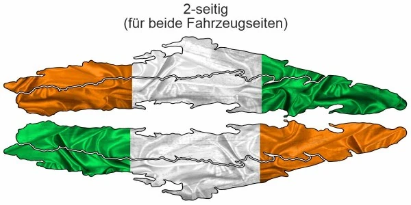 Die Flagge von Irland als zweiseitiger Autoaufkleber