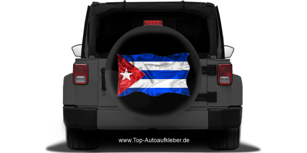 Preview: Autoaufkleber Flagge von Kuba auf Reserveradabdeckung