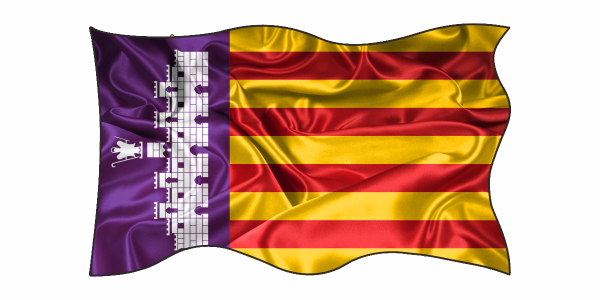 Preview: Autoaufkleber Flagge von Mallorca Preview: Autoaufkleber Flagge von Mallorca