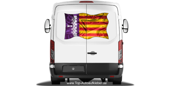 Preview: Autoaufkleber Flagge von Mallorca Preview: Autoaufkleber Flagge von Mallorca
