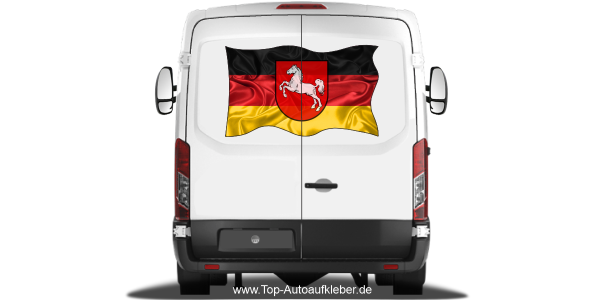Preview: Autoaufkleber Flagge von Niedersachsen Preview: Autoaufkleber Flagge von Niedersachsen