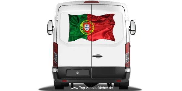 Autoaufkleber Flagge von Portugal auf Heck von Wohnmobil oder Caravan