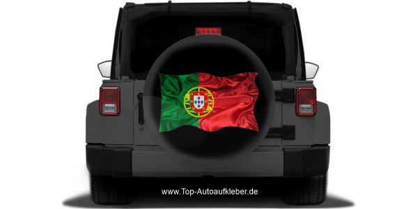 Autoaufkleber Flagge von Portugal auf Reserveradabdeckung