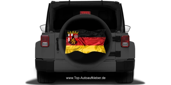 Autoaufkleber Flagge von Rheinland-Pfalz auf Reserveradabdeckung
