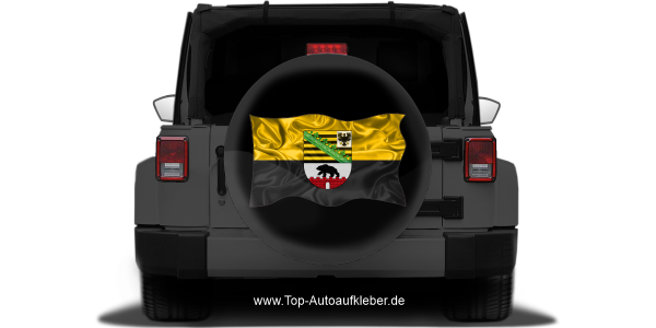 Autoaufkleber Flagge von Sachsen-Anhalt auf Reserveradabdeckung