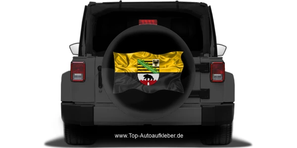 Autoaufkleber Flagge von Sachsen-Anhalt auf Reserveradabdeckung