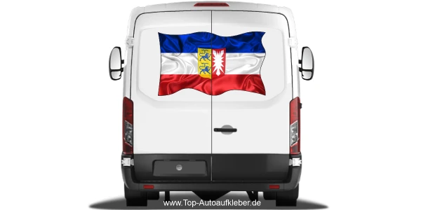 Autoaufkleber Flagge von Schleswig-Holstein auf Heck von Wohnmobil oder Caravan