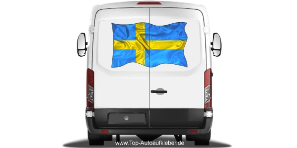 Autoaufkleber Flagge von Schweden auf Heck von Wohnmobil oder Caravan