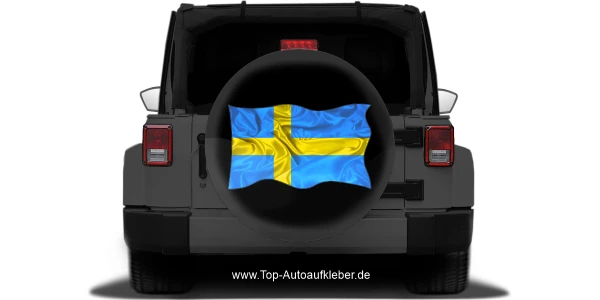 Autoaufkleber Flagge von Schweden auf Reserveradabdeckung