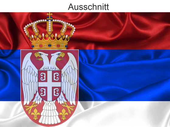 Preview: Autoaufkleber Flagge von Serbien Preview: Autoaufkleber Flagge von Serbien - Ansicht Ausschnitt
