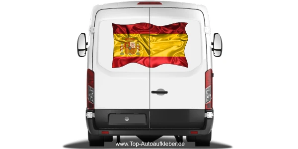 Autoaufkleber Flagge von Spanien auf Heck von Wohnmobil oder Caravan