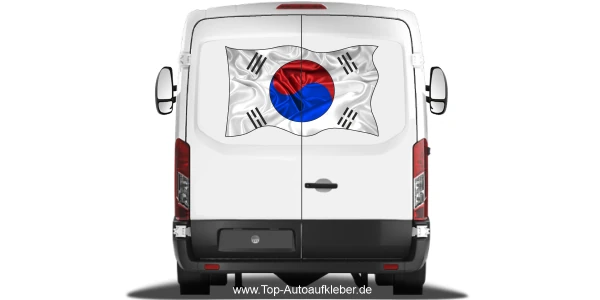 Autoaufkleber Flagge von Südkorea auf Heck von Wohnmobil oder Caravan