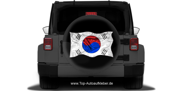 Preview: Autoaufkleber Flagge von Südkorea auf Reserveradabdeckung