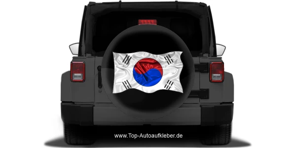 Autoaufkleber Flagge von Südkorea auf Reserveradabdeckung