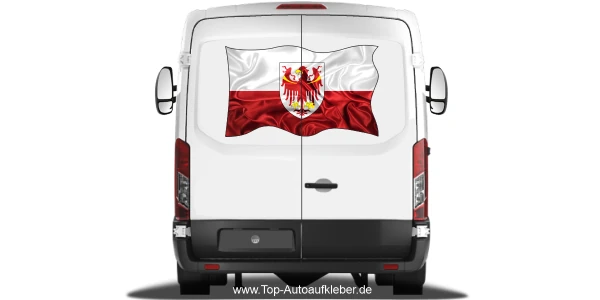 Autoaufkleber Flagge von Südtirol auf Heck von Wohnmobil oder Caravan