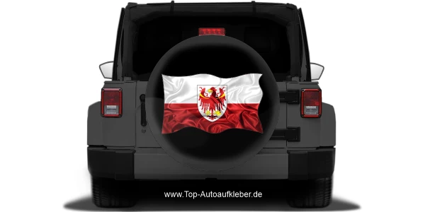Autoaufkleber Flagge von Südtirol auf Reserveradabdeckung