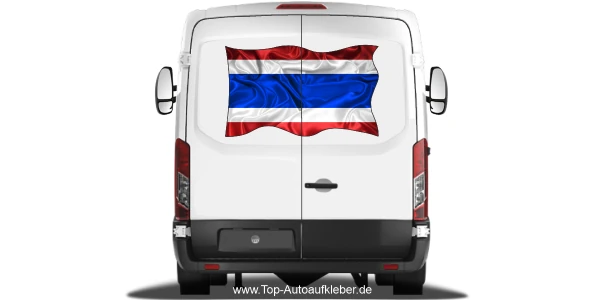 Autoaufkleber Flagge von Thailand auf Heck von Wohnmobil oder Caravan