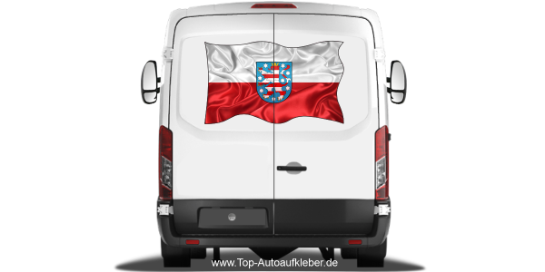 Preview: Autoaufkleber Flagge von Thüringen Preview: Autoaufkleber Flagge von Thüringen