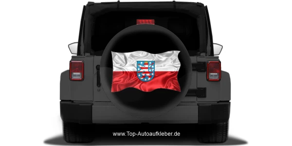 Autoaufkleber Flagge von Thüringen auf Reserveradabdeckung