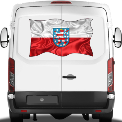 Preview: Autoaufkleber Flagge von Thüringen Preview: Autoaufkleber Flagge von Thüringen