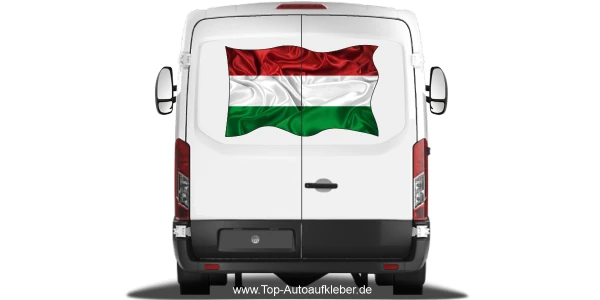 Autoaufkleber Flagge von Ungarn auf Heck von Wohnmobil oder Caravan