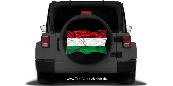 Autoaufkleber Flagge von Ungarn auf Reserveradabdeckung