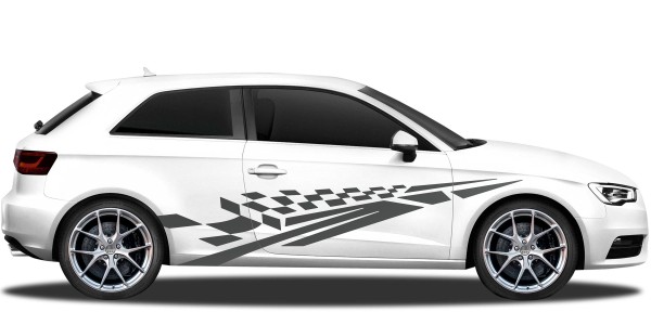 Preview: Autoaufkleber Flaggen Dekor | Set für beide Fahrzeugseiten