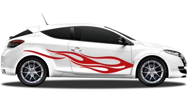 Preview: Autotattoo Flammen Folie | Set für beide Fahrzeugseiten Preview: Autotattoo Flammen Folie | Set für beide Fahrzeugseiten