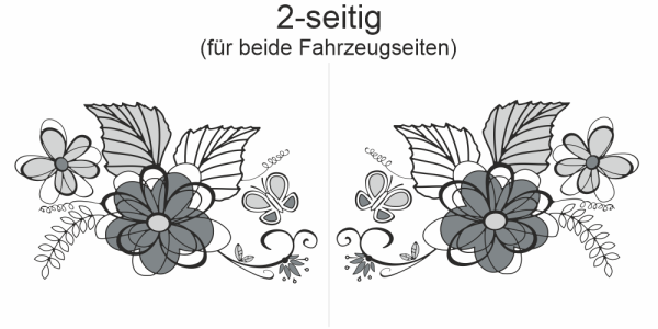Preview: Autoaufkleber Frühlingsblumen | Set für beide Fahrzeugseiten