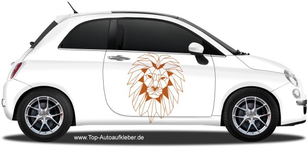 Seitenaufkleber mit Polygon Löwe für das Auto