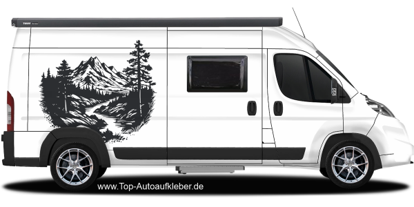 Autoaufkleber Gletscherbach in der Bergwelt
