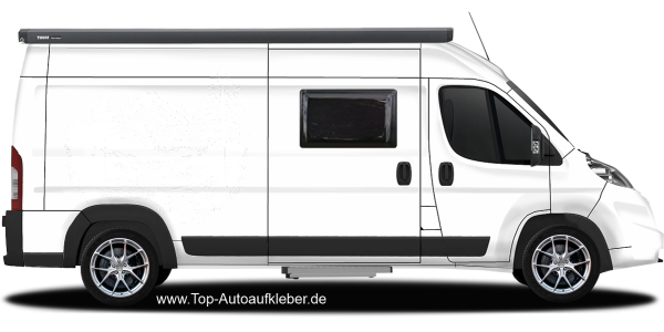 Preview: Autoaufkleber Gletscherbach in der Bergwelt | Set für beide Fahrzeugseiten Preview: Autoaufkleber Gletscherbach in der Bergwelt auf hellem Camper - Ansicht Farbauswahl