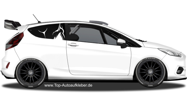 Preview: Aufkleber Grimmiger Totenkopf | Set für beide Fahrzeugseiten