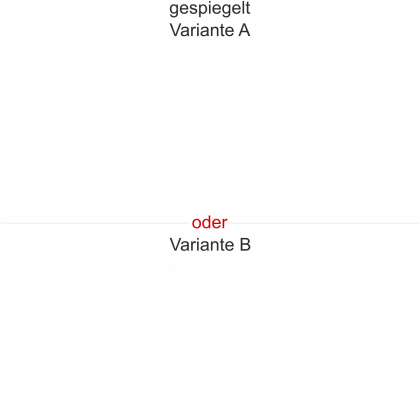 Preview: Silhouette von Bremen als Autosticker für die Heckscheibe - Ansicht Ausrichtung mit Farbauswahl und Variante