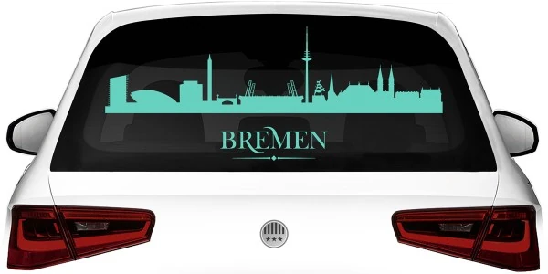 Silhouette von Bremen als Autosticker für die Heckscheibe