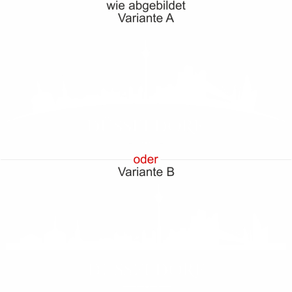 Preview: Düsseldorfer Skyline als Aufkleber für die Heckscheibe - Ansicht Ausrichtung mit Farbauswahl und Variante