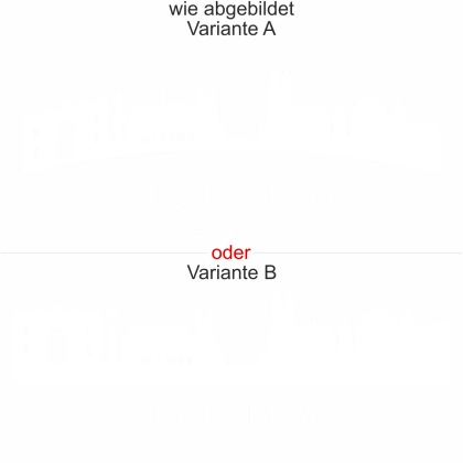 Magdeburger Skyline als Aufkleber für die Heckscheibe - Ansicht Ausrichtung mit Farbauswahl und Variante