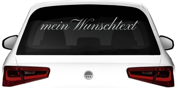 Heckscheibendekor mit persönlichem Wunschtext