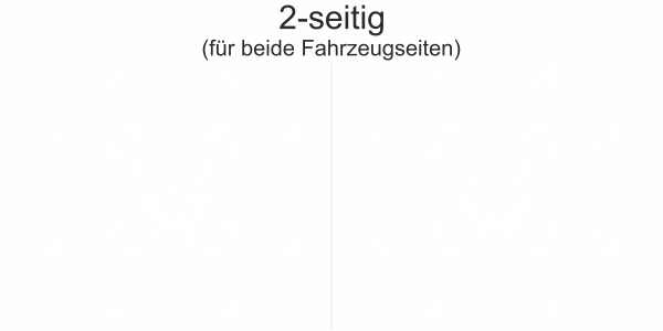 Preview: Autoaufkleber Kreuz mit Totenkopf | Set für beide Fahrzeugseiten