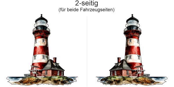 Preview: Autoaufkleber Leuchtturm | Set für beide Fahrzeugseiten Preview: Autoaufkleber Leuchtturm | Set für beide Fahrzeugseiten