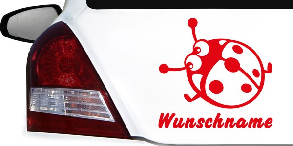 Namensaufkleber Marienkäfer mit Wunschnamen