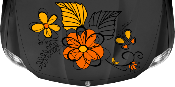 Preview: Autoaufkleber Motorhaube Frühlingsblumen Preview: Autoaufkleber Motorhaube Frühlingsblumen