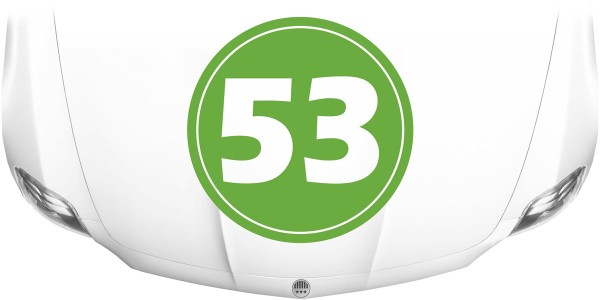Preview: Autoaufkleber Motorhaube Startnummer Preview: Autoaufkleber Motorhaube Startnummer