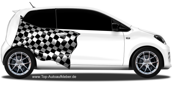 Preview: Autoaufkleber Motorsport Flagge | Set für beide Fahrzeugseiten Preview: Autoaufkleber Motorsport Flagge | Set für beide Fahrzeugseiten