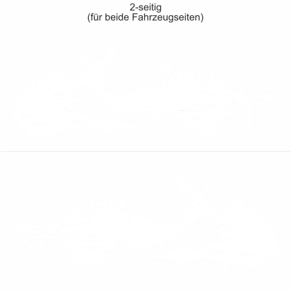 Autoaufkleber Natursee in der Wildnis - Ansicht zweiseitig für beide Fahrzeugseiten und Farbauswahl