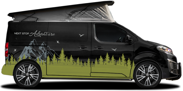 Preview: Autoaufkleber NEXT STOP Adventure | Set für beide Fahrzeugseiten